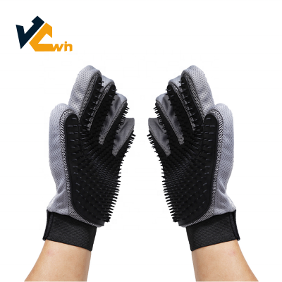 Pet Deshedding Brush Glove with Adjustable Wrist Strap for Horse & Dog